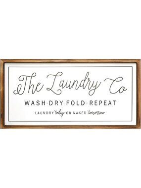 Large Farmhouse Laundry Room Wall Decor Sign - Wash, Dry, Fold, Repeat 24x12